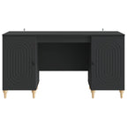 vidaXL Schreibtisch mit Regal Schwarz 142,5 x 50 x 75 cm Holzwerkstoff