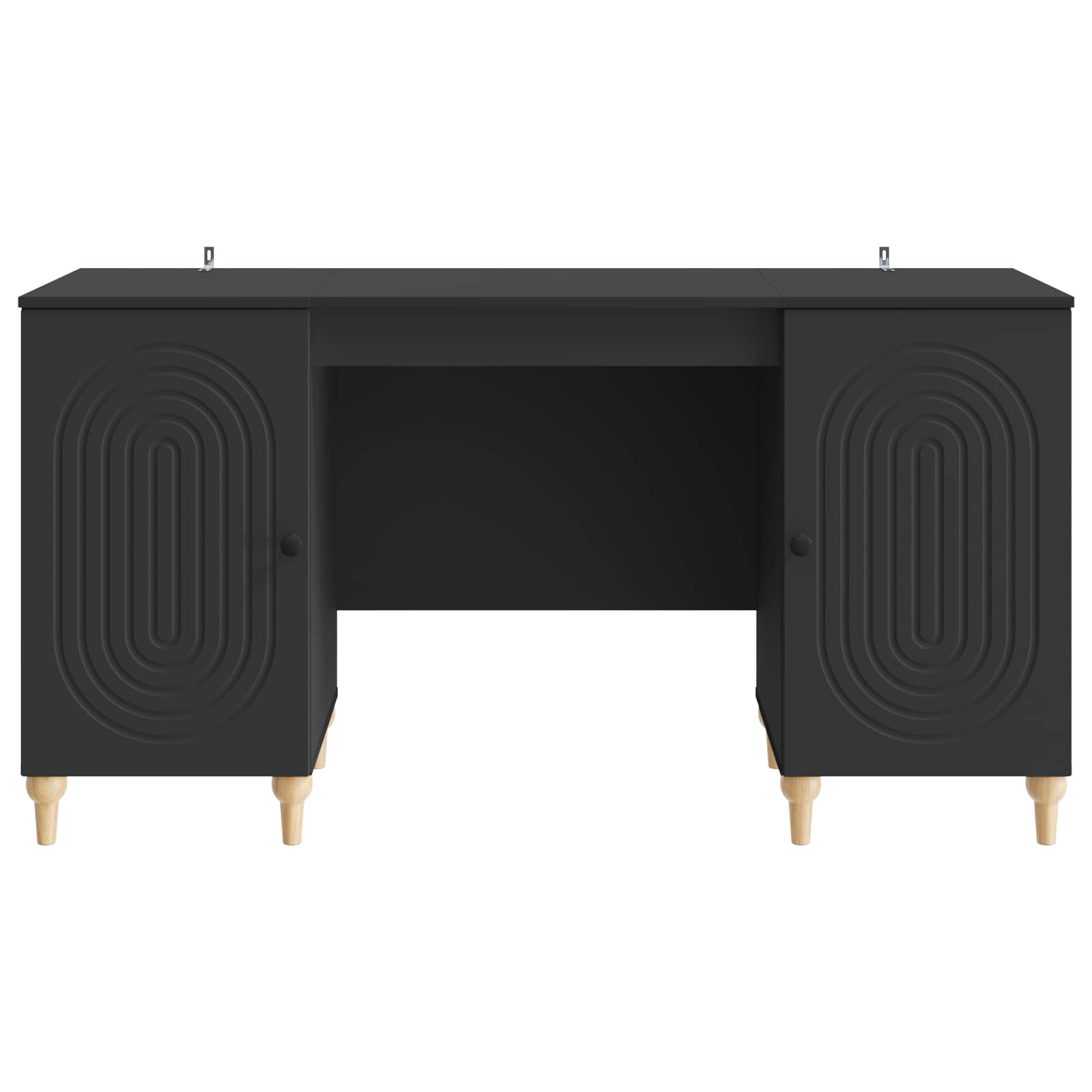 vidaXL Schreibtisch mit Regal Schwarz 142,5 x 50 x 75 cm Holzwerkstoff