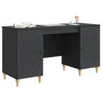 vidaXL Schreibtisch mit Regal Schwarz 142,5 x 50 x 75 cm Holzwerkstoff