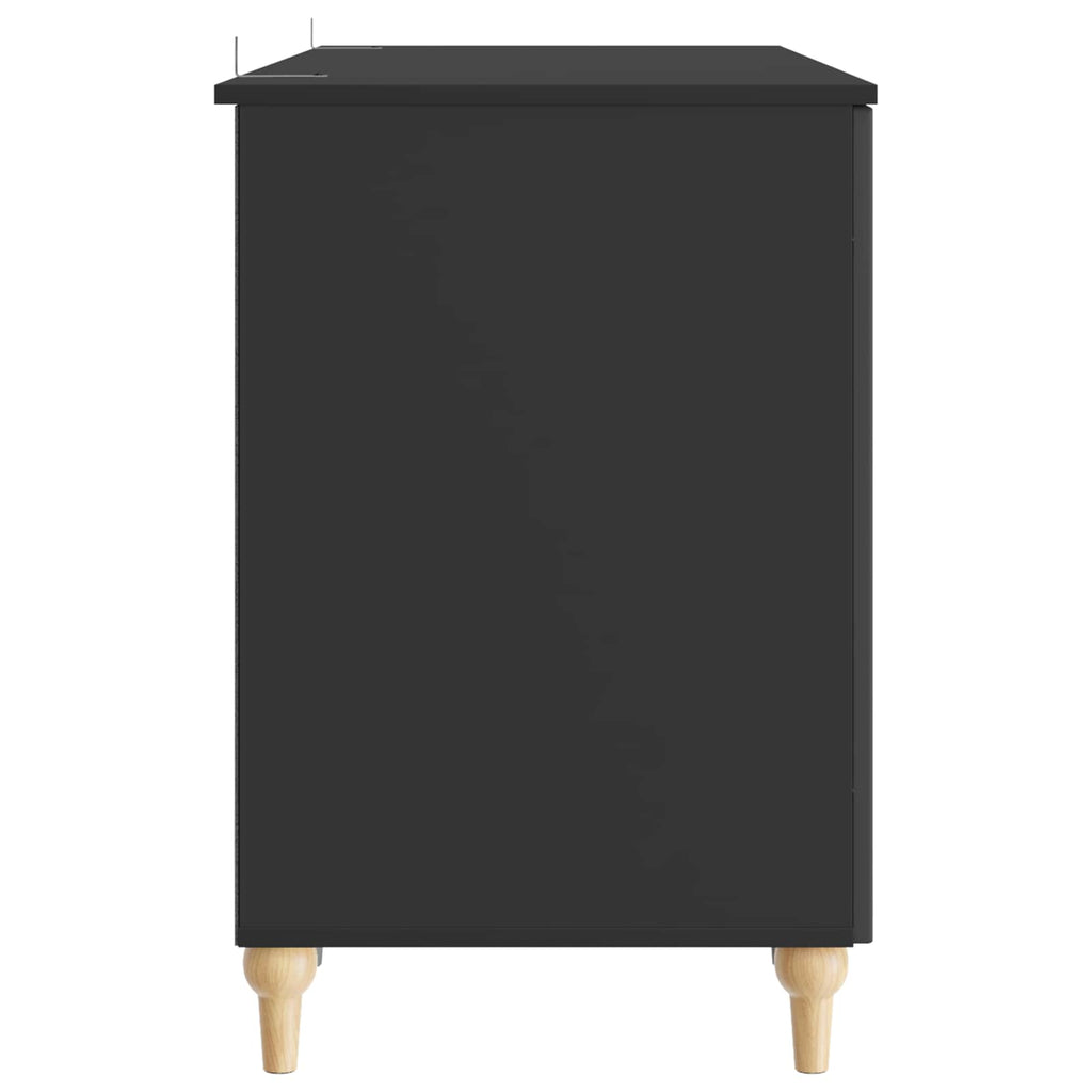 vidaXL Schreibtisch mit Regal Schwarz 142,5 x 50 x 75 cm Holzwerkstoff