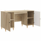 vidaXL Schreibtisch mit Regal Sonoma 142,5 x 50 x 75 cm Holzwerkstoff