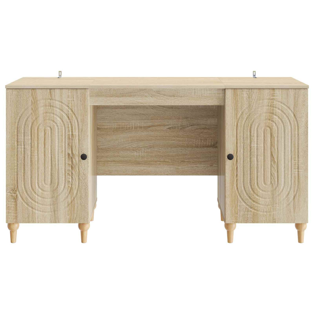 vidaXL Schreibtisch mit Regal Sonoma 142,5 x 50 x 75 cm Holzwerkstoff