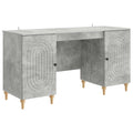 vidaXL Schreibtisch mit Tür Betongrau 142,5 x 50 x 75 cm Holzwerkstoff