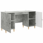 vidaXL Schreibtisch mit Tür Betongrau 142,5 x 50 x 75 cm Holzwerkstoff