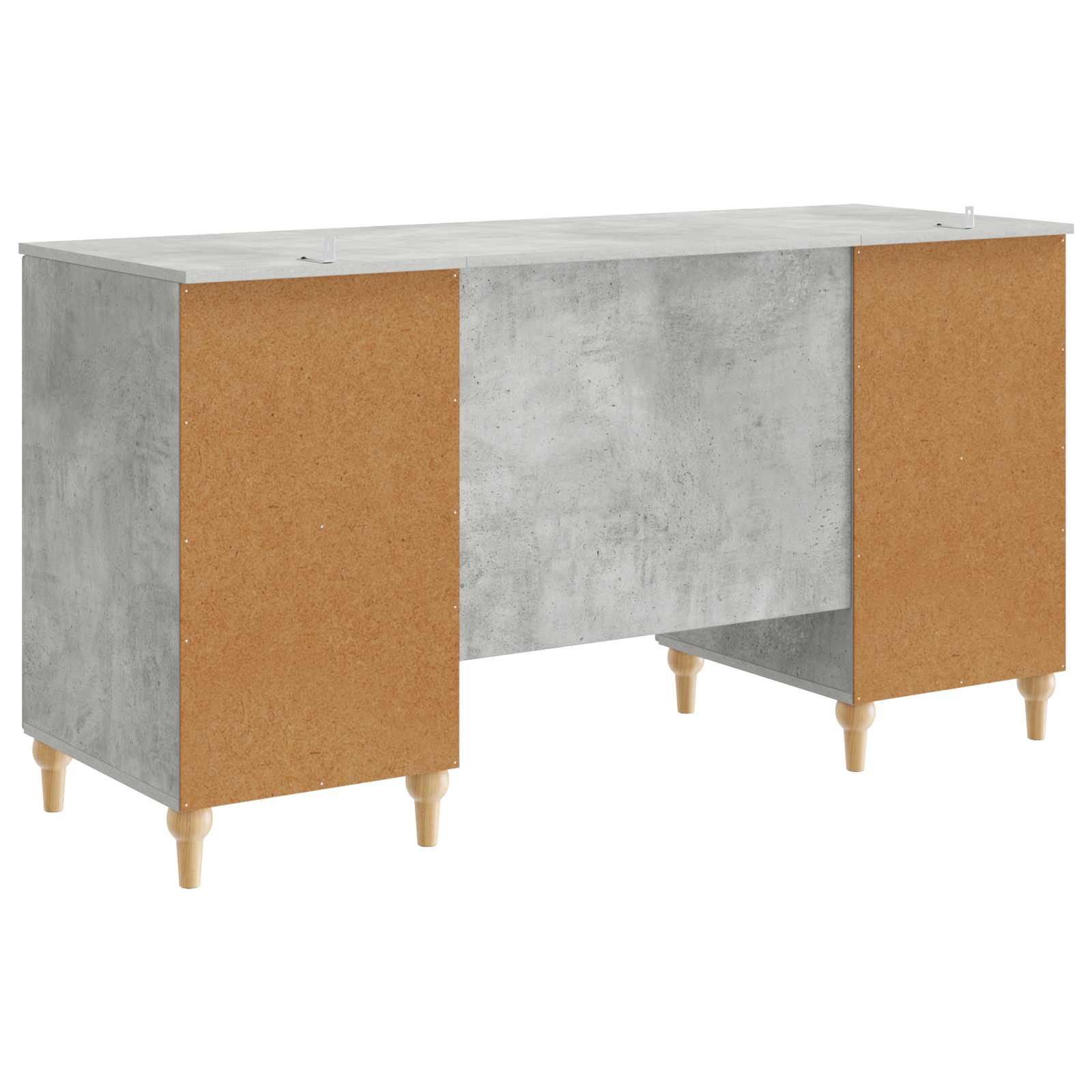 vidaXL Schreibtisch mit Tür Betongrau 142,5 x 50 x 75 cm Holzwerkstoff