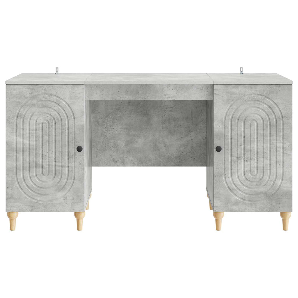 vidaXL Schreibtisch mit Tür Betongrau 142,5 x 50 x 75 cm Holzwerkstoff