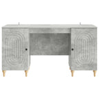 vidaXL Schreibtisch mit Tür Betongrau 142,5 x 50 x 75 cm Holzwerkstoff