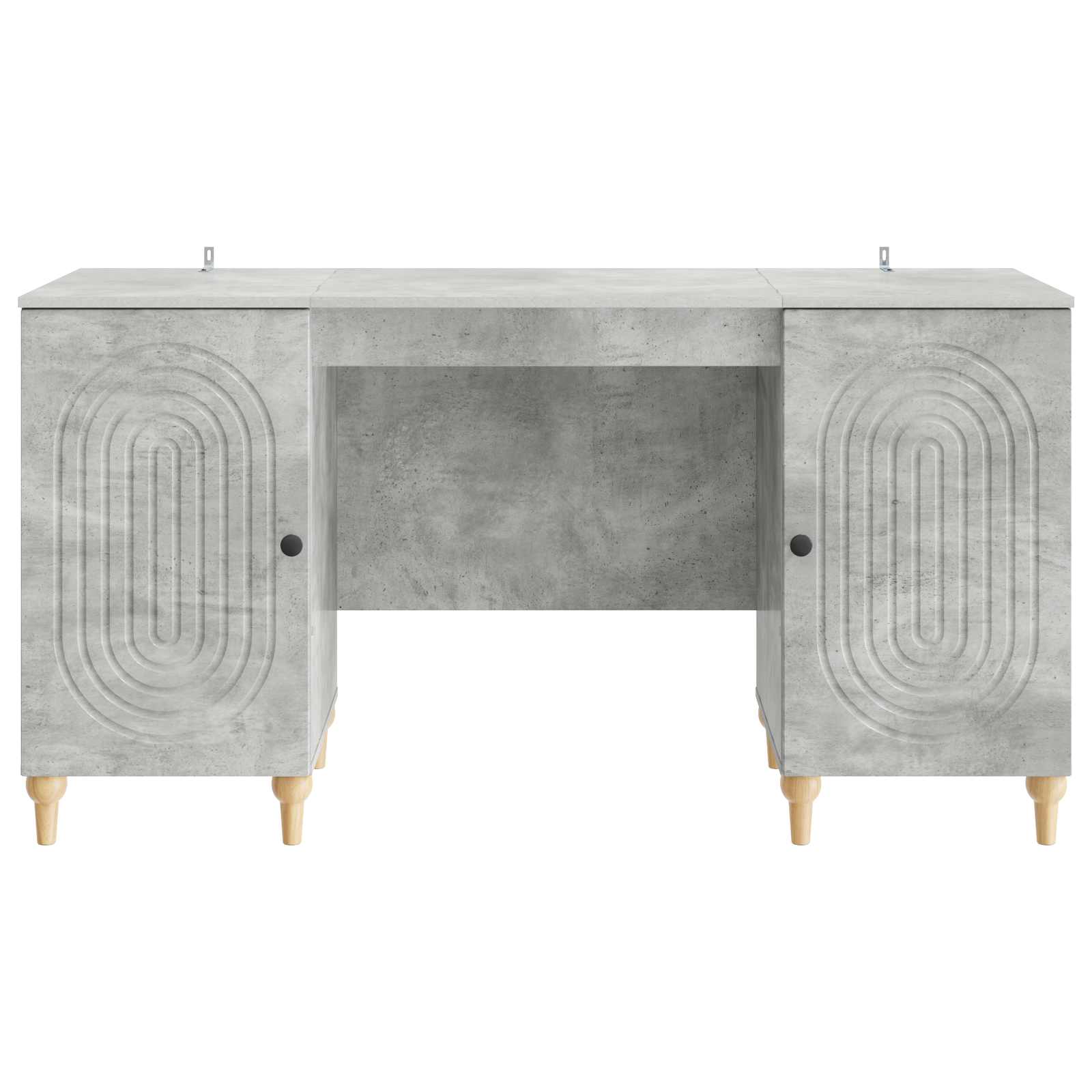 vidaXL Schreibtisch mit Tür Betongrau 142,5 x 50 x 75 cm Holzwerkstoff