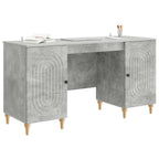 vidaXL Schreibtisch mit Tür Betongrau 142,5 x 50 x 75 cm Holzwerkstoff