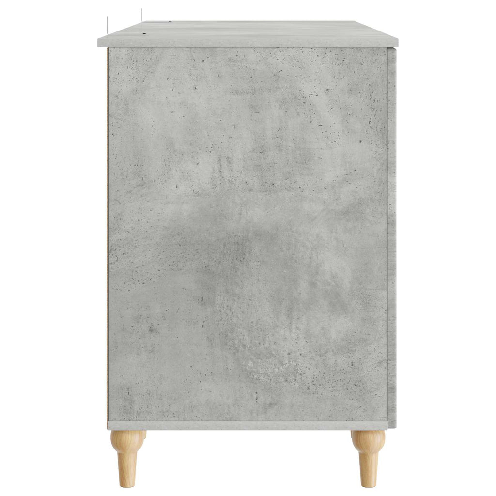 vidaXL Schreibtisch mit Tür Betongrau 142,5 x 50 x 75 cm Holzwerkstoff