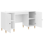 vidaXL Schreibtisch Glänzend Weiß 142,5 x 50 x 75 cm Holzwerkstoff