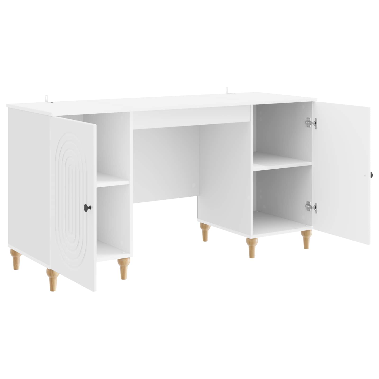 vidaXL Schreibtisch Glänzend Weiß 142,5 x 50 x 75 cm Holzwerkstoff