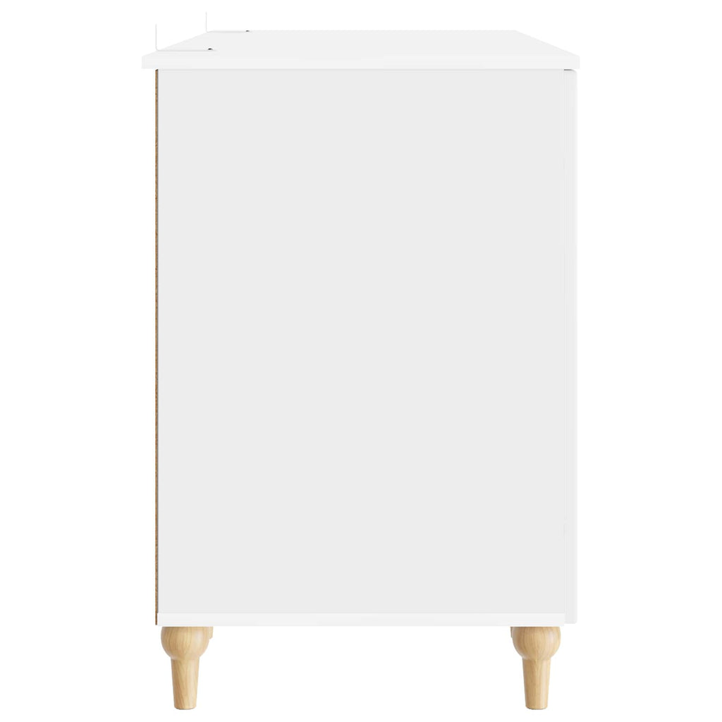 vidaXL Schreibtisch Glänzend Weiß 142,5 x 50 x 75 cm Holzwerkstoff