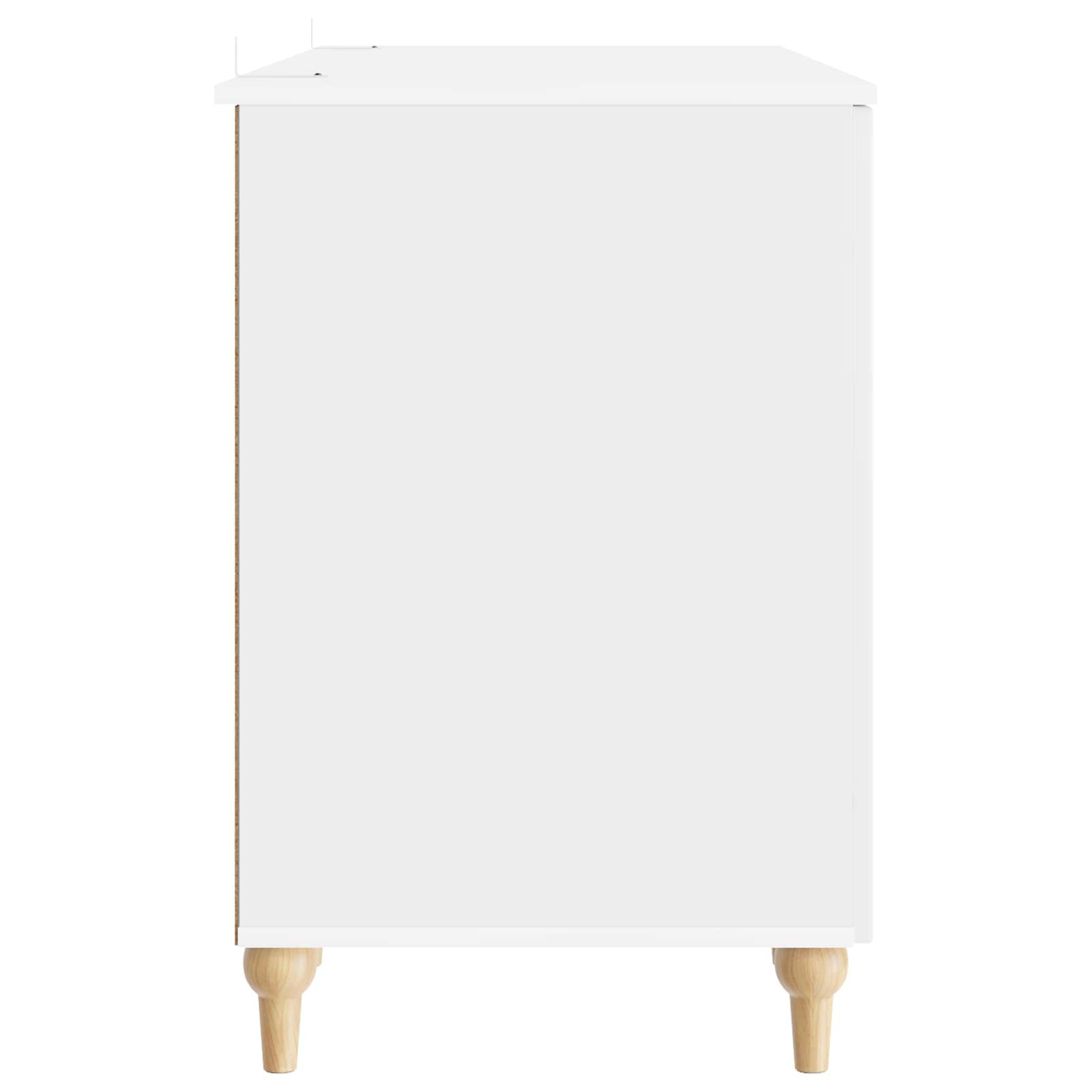 vidaXL Schreibtisch Glänzend Weiß 142,5 x 50 x 75 cm Holzwerkstoff