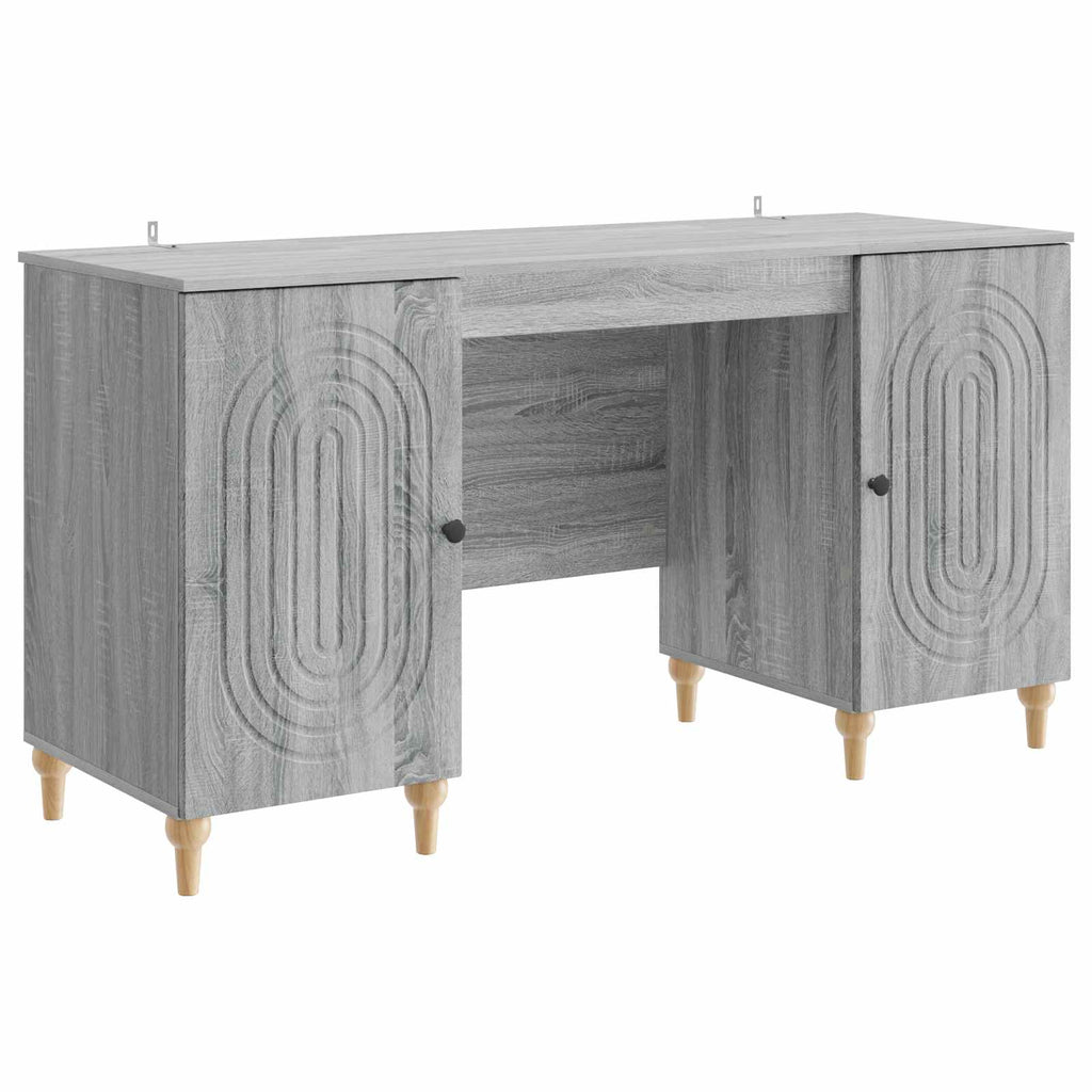 vidaXL Schreibtisch Graues Sonoma 142,5 x 50 x 75 cm Holzwerkstoff