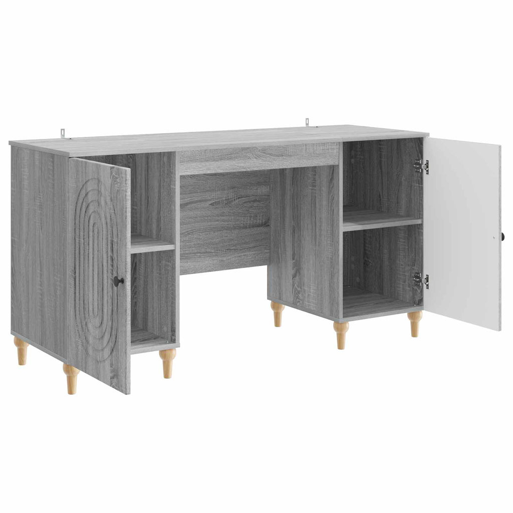 vidaXL Schreibtisch Graues Sonoma 142,5 x 50 x 75 cm Holzwerkstoff