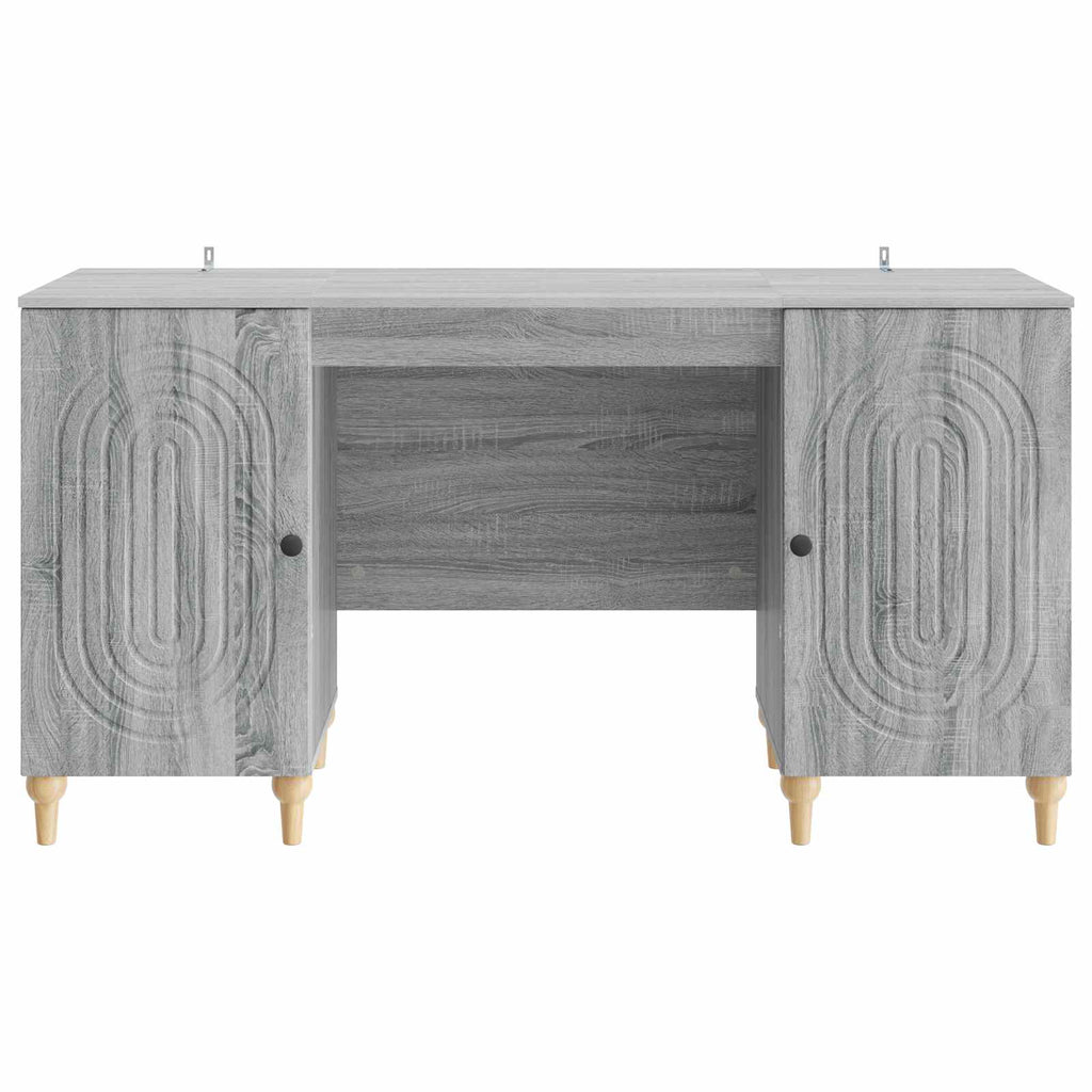 vidaXL Schreibtisch Graues Sonoma 142,5 x 50 x 75 cm Holzwerkstoff