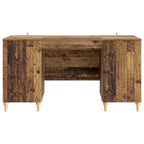 vidaXL Schreibtisch mit Regal Altholz 142,5 x 50 x 75 cm Holzwerkstoff