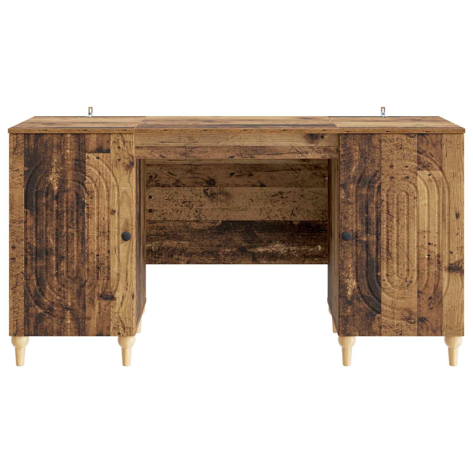 vidaXL Schreibtisch mit Regal Altholz 142,5 x 50 x 75 cm Holzwerkstoff