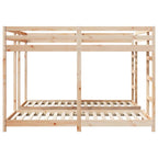 vidaXL Dreifach Etagenbettrahmen Natur 80 / 200 x 200 cm