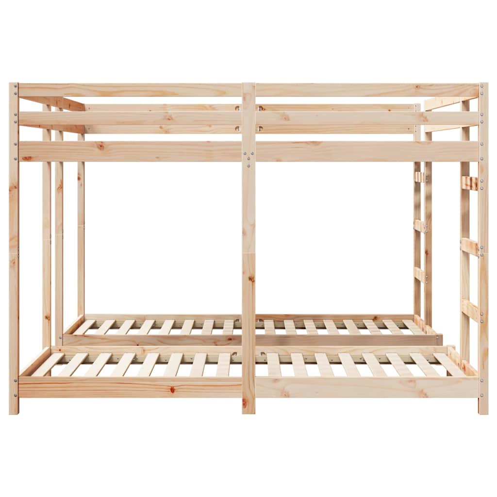 vidaXL Dreifach Etagenbettrahmen Natur 80 / 200 x 200 cm