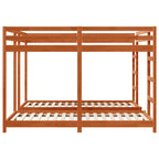vidaXL Dreifach Etagenbettrahmen Wachsbraun 200 x 200 cm