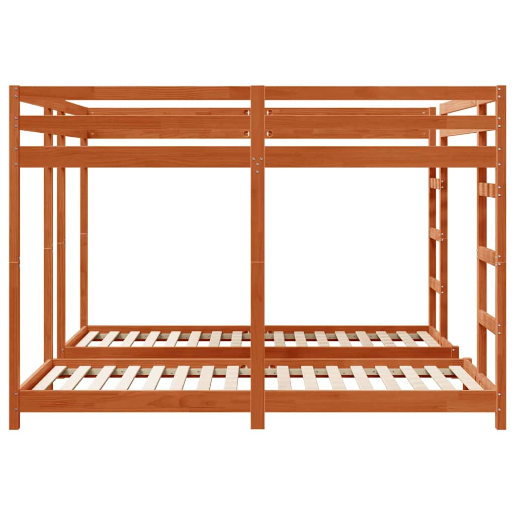 vidaXL Dreifach Etagenbettrahmen Wachsbraun 200 x 200 cm