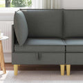 vidaXL Ecksofa mit Stauraum Dunkelgrau Stoff