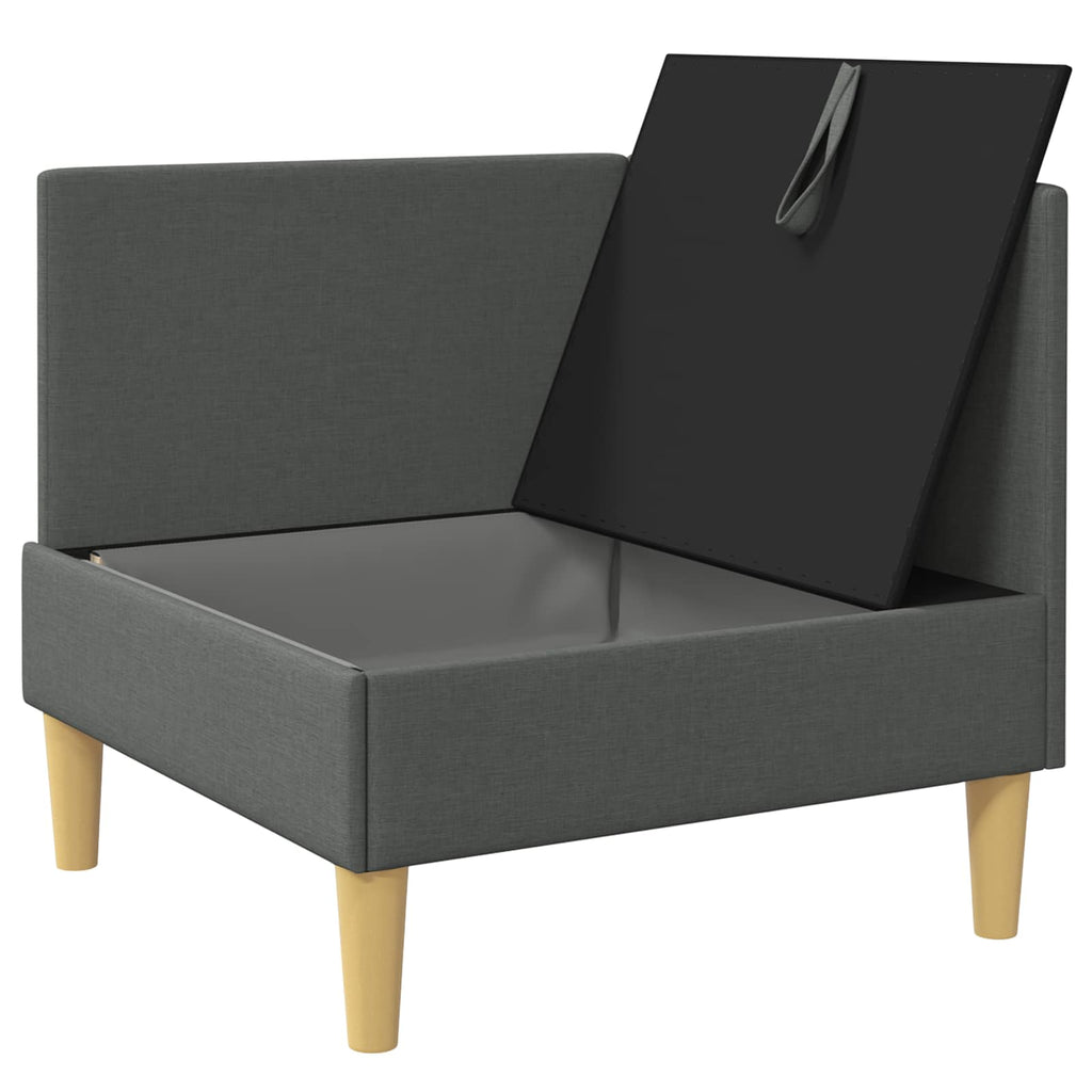 vidaXL Ecksofa mit Stauraum Dunkelgrau Stoff