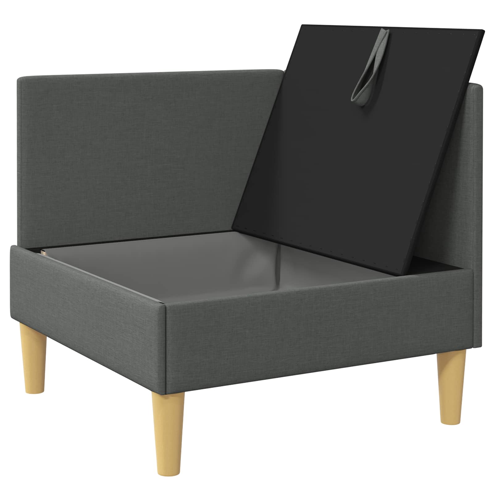 vidaXL Ecksofa mit Stauraum Dunkelgrau Stoff