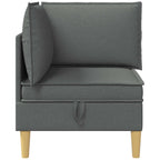 vidaXL Ecksofa mit Stauraum Dunkelgrau Stoff