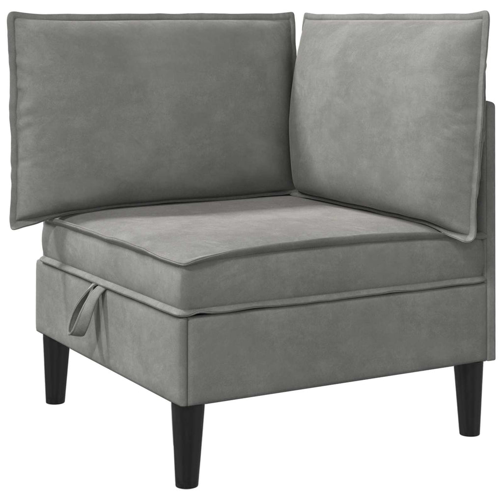 vidaXL Sofa mit Stauraum Hellgrau Samt