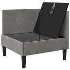 vidaXL Sofa mit Stauraum Hellgrau Samt