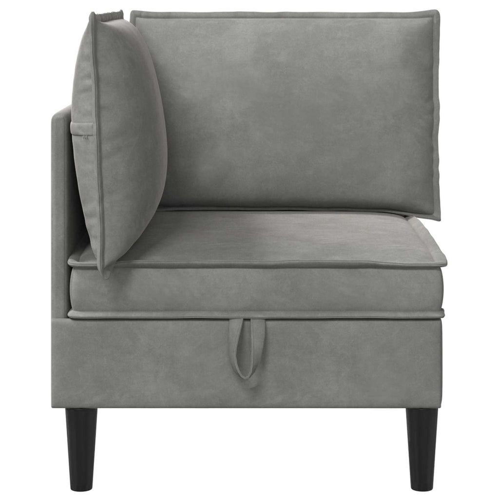 vidaXL Sofa mit Stauraum Hellgrau Samt