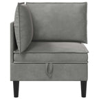 vidaXL Sofa mit Stauraum Hellgrau Samt