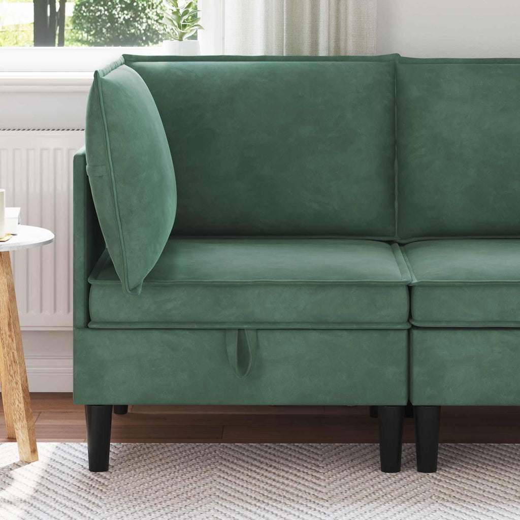 vidaXL Sofa mit Stauraum Meergrün Samt