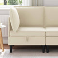 vidaXL Ecksofa mit Stauraum Creme Samt