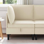 vidaXL Ecksofa mit Stauraum Creme Samt