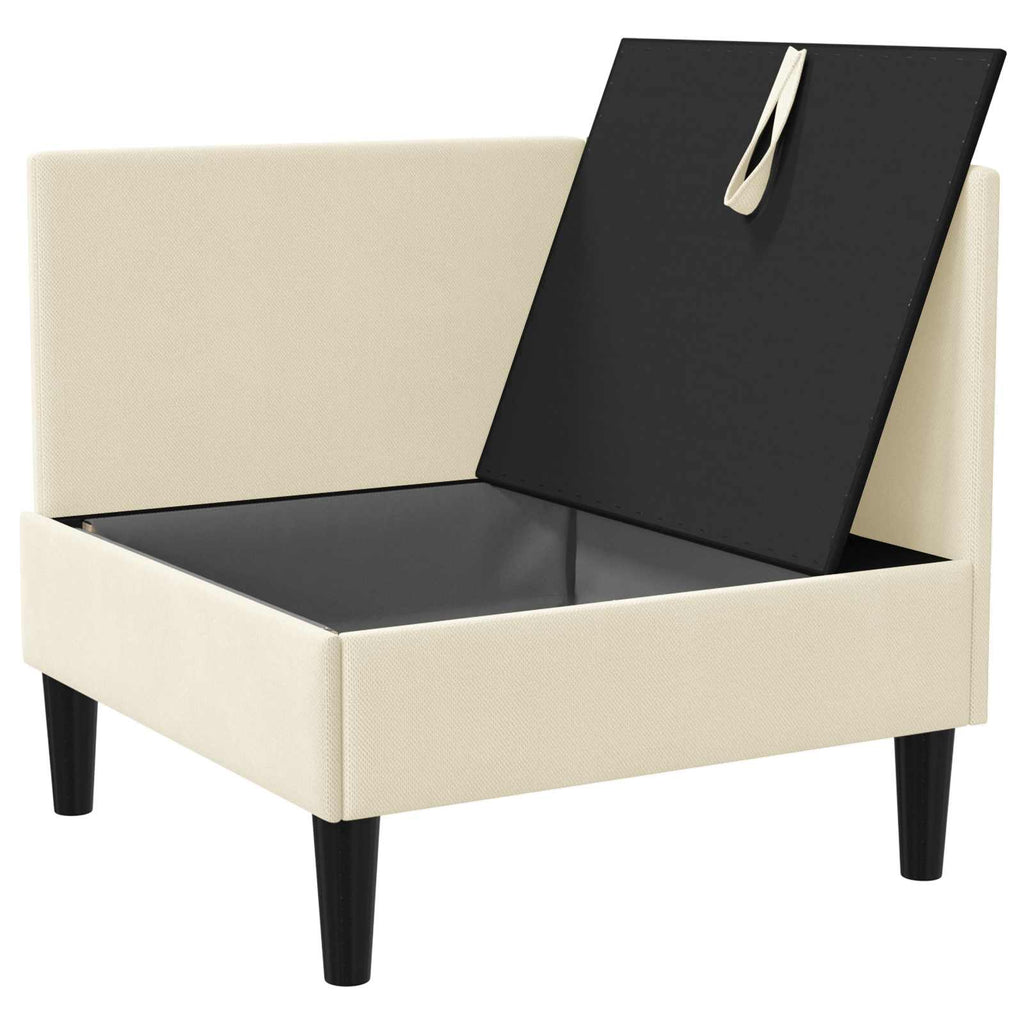 vidaXL Ecksofa mit Stauraum Creme Samt