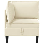 vidaXL Ecksofa mit Stauraum Creme Samt