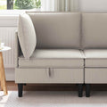vidaXL Ecksofa mit Stauraum Hafer Samt