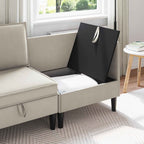 vidaXL Ecksofa mit Stauraum Hafer Samt