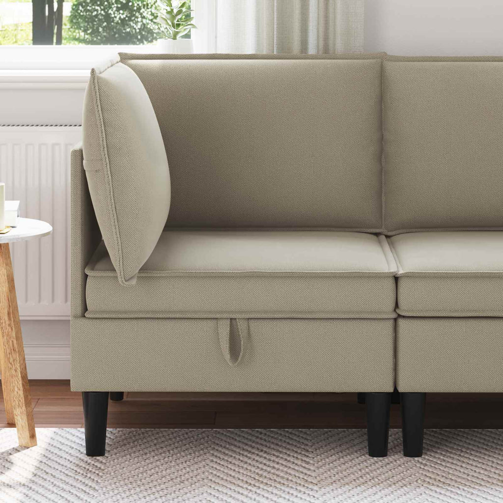vidaXL Ecksofa mit Stauraum Sand Samt