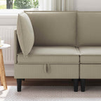vidaXL Ecksofa mit Stauraum Sand Samt