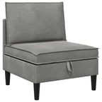 vidaXL Mittels Sofa mit Stauraum Hellgrau Samt