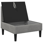vidaXL Mittels Sofa mit Stauraum Hellgrau Samt