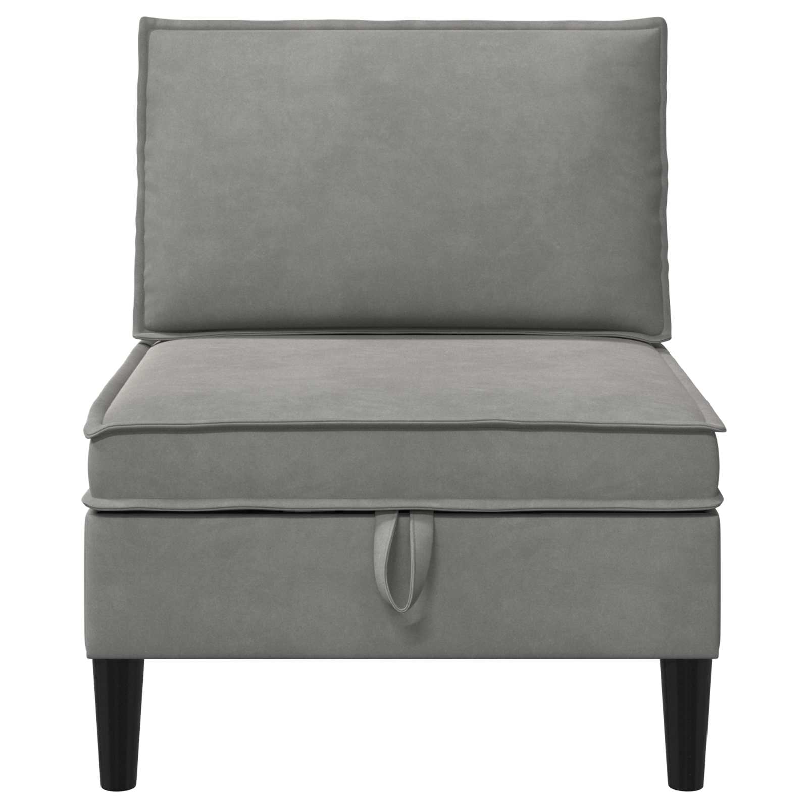 vidaXL Mittels Sofa mit Stauraum Hellgrau Samt