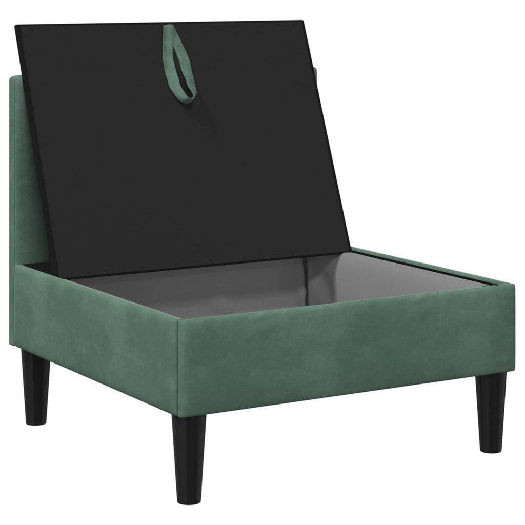 vidaXL Mittels Sofa mit Stauraum Meergrün Samt