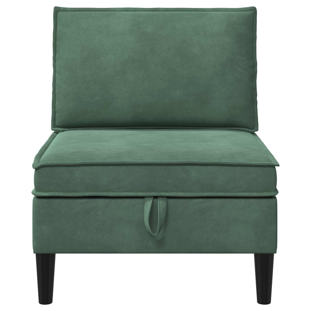 vidaXL Mittels Sofa mit Stauraum Meergrün Samt