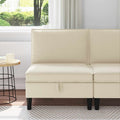 vidaXL Mittelsofa mit Stauraum Creme Samt